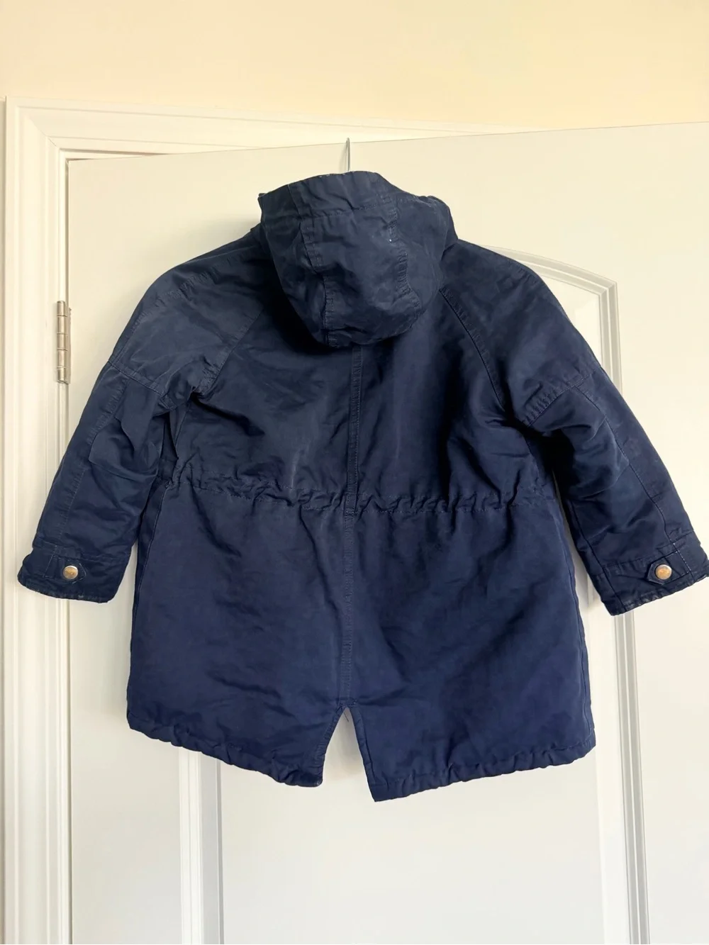 Zara Kids Navy Hooded Parka Jacket with Faux Fur Lining